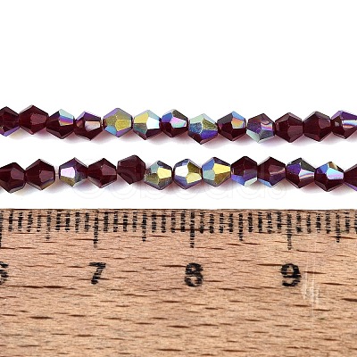 AB Color Plated Transparent Glass Beads Strands GLAA-G127-01J-1