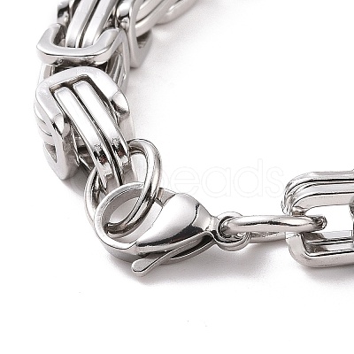 Tarnish Resistant 201 Stainless Steel Byzantine Chain Bracelets BJEW-V0345-01-1