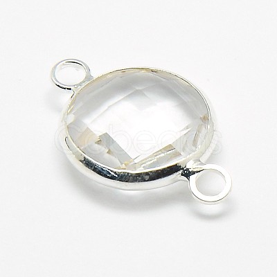 Silver Color Plated Brass Glass Links connectors GLAA-J011A-S-1