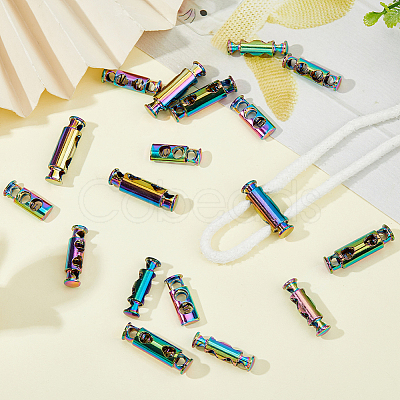 24Pcs 3 Styles Alloy Spring Cord Locks FIND-HS0001-96-1