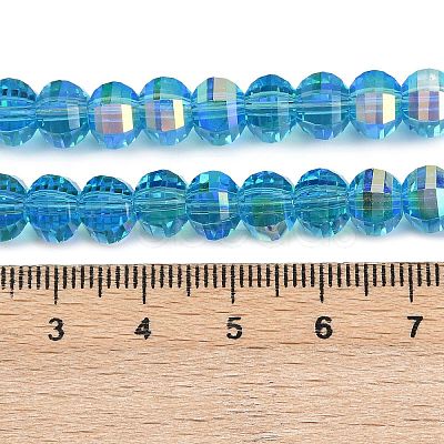 Electroplate Transparent Glass Beads Strands EGLA-B011-08A-AB07-1
