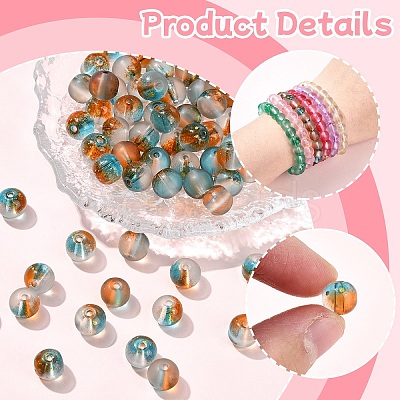 100Pcs Frosted Baking Paint Glass Beads DGLA-YW0001-36J-1