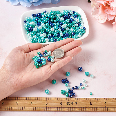 Baking Paint Pearlized Glass Pearl Round Beads HY-CW0001-01-1