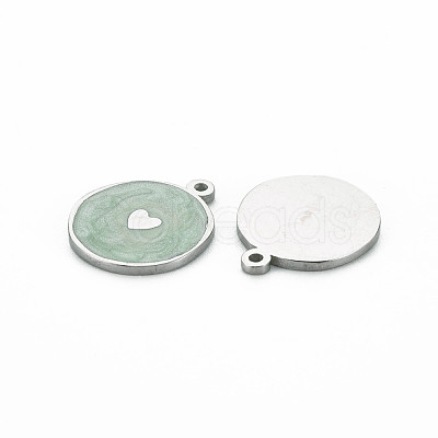 304 Stainless Steel Enamel Pendants STAS-S117-028-1