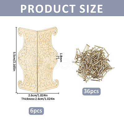 Brass Box Corner Protectors AJEW-WH0752-738G-1