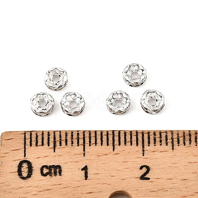 Rack Plating Brass Crystal Rhinestone Rondelle Space Beads RB-D303-S-1