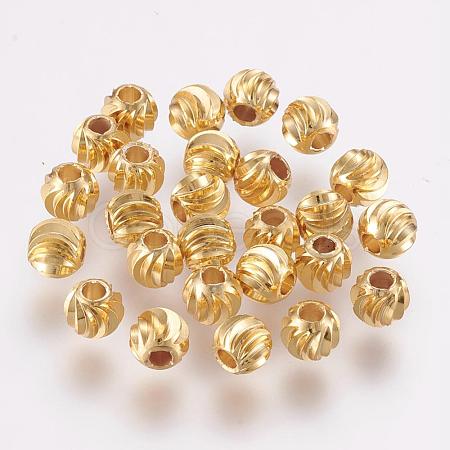 Brass Spacer Beads KK-G312-01G-6mm-G-1