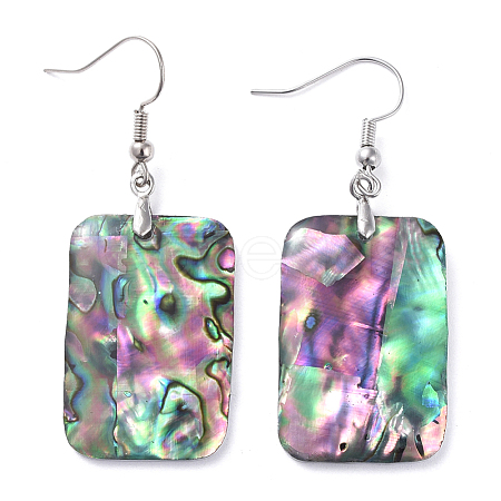 Abalone Shell/Paua Shell Dangle Earrings EJEW-K081-02D-1