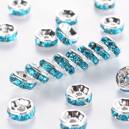 Brass Grade A Rhinestone Spacer Beads RSB034NF-13-1