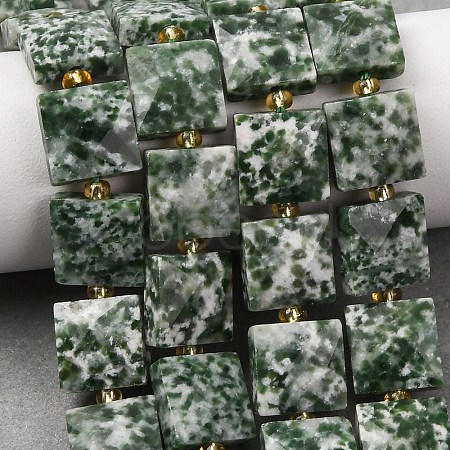Natural Green Spot Jasper Beads Strands G-F839-A23-01-1