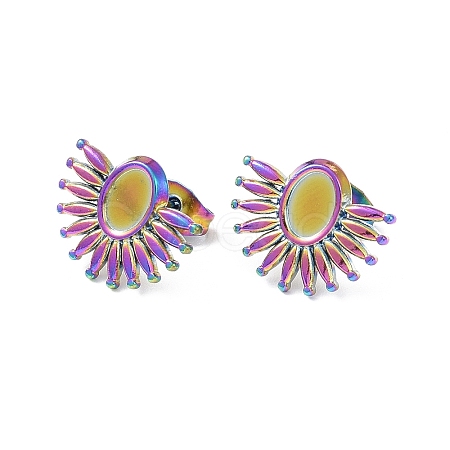 Ion Plating(IP) 304 Stainless Steel Stud Earring Finding EJEW-I285-01MC-1