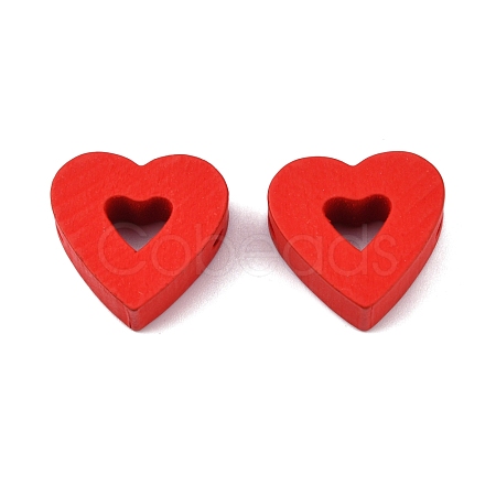 Spray Painted Schima Wood Beads WOOD-WH0030-15-1