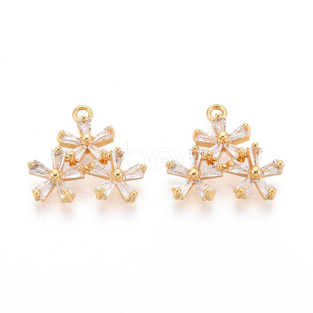 Brass Micro Pave Cubic Zirconia Pendants KK-N263-43G-1