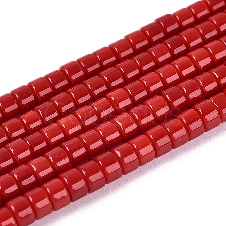 Opaque Solid Color Glass Beads Strands LS-GLAA-N026-2x4mm-06-1