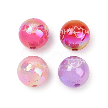 Opaque UV Plating Acrylic Beads PACR-P005-06-1