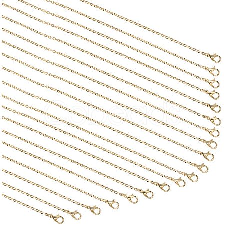 Brass Cable Chains Necklace Making MAK-PH0004-15-1