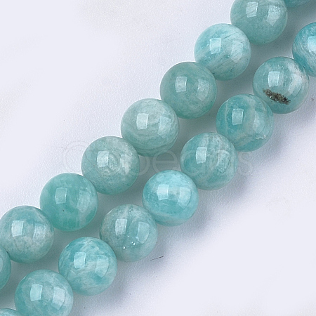 Natural Amazonite Beads Strands X-G-S333-6mm-022-1