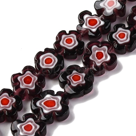 Handmade Millefiori Lampwork Beads Strands LAMP-G164-03L-1
