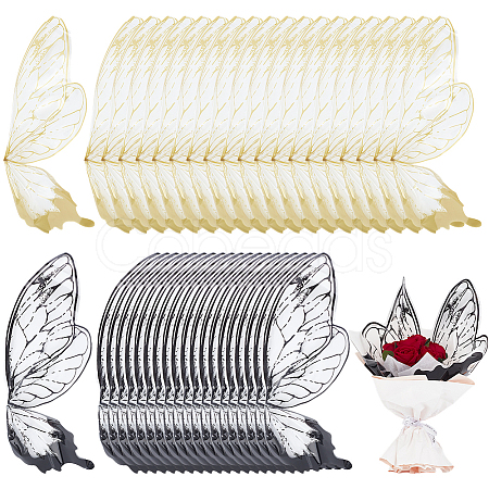 40Pcs 2 Colors Butterfly Wing OPP Gift Wrapping Paper DIY-DR0001-76-1
