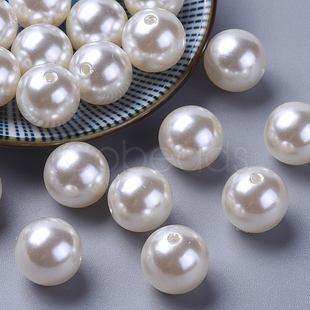 16MM Creamy White Color Imitation Pearl Loose Acrylic Beads Round Beads for DIY Fashion Kids Jewelry X-PACR-16D-12-1