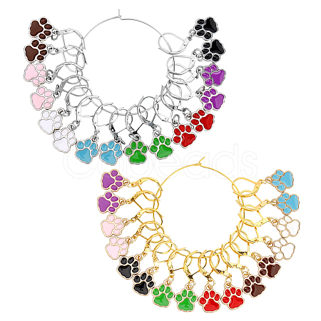 16Pcs 16 Styles Brass Locking Stitch Marker HJEW-HY00178-1