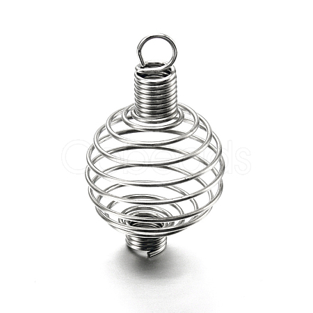 Iron Spiral Bead Cages Pendants Making STAS-A031-01-1