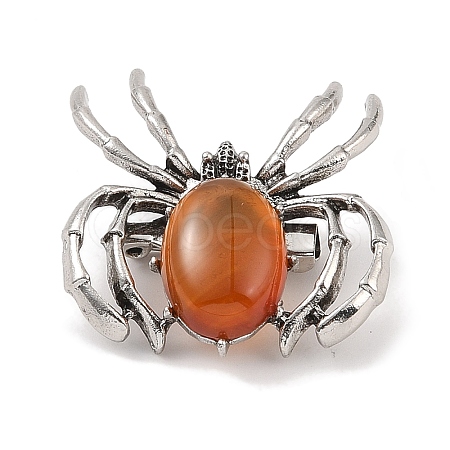 Natural Red Agate Brooches G-A224-01AS-15-1