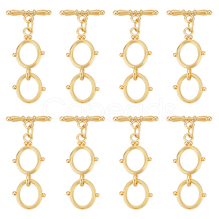 8Pcs Brass Toggle Clasps KK-ME0002-32-1