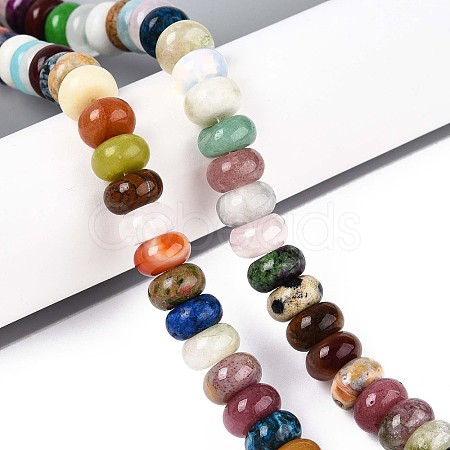 Natural & Synthetic Mixed Stone Beads Strands G-T142-72B-1