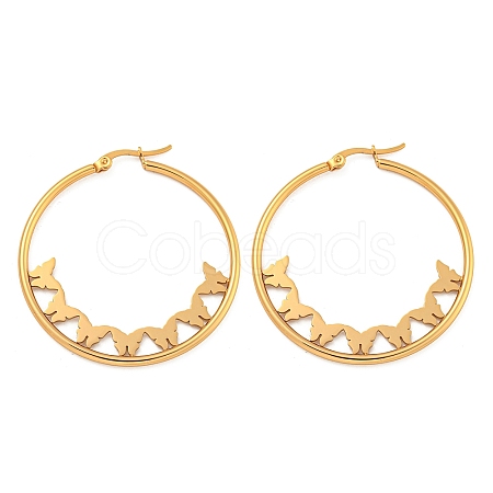 304 Stainless Steel Huggie Hoop Earrings EJEW-P282-01B-G-1