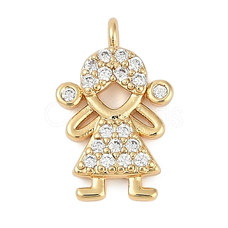 Rack Plating Brass Micro Pave Cubic Zirconia Pendants KK-H509-37G-1