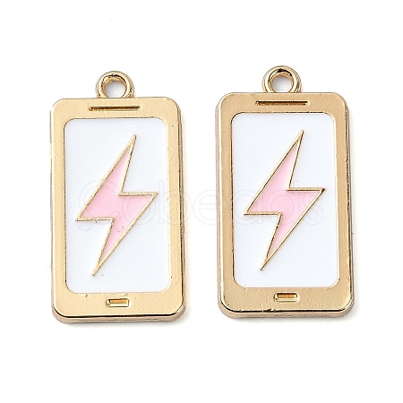 Rack Plating Alloy Enamel Pendants PALLOY-F308-09G-03-1