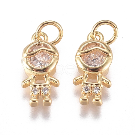 Brass Micro Pave Cubic Zirconia Pendants ZIRC-G168-51G-01-1