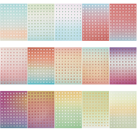 5 Sets 5 Styles Gradient Color PVC Alphabet Number Stickers DIY-GF0008-71-1