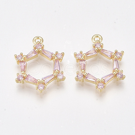 Brass Cubic Zirconia Pendants KK-T038-502A-1