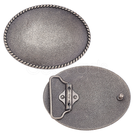Alloy Oval Belt Buckles BUTT-WH0024-006-1