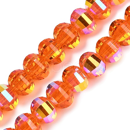 Electroplate Transparent Glass Beads Strands EGLA-B011-08A-AB10-1