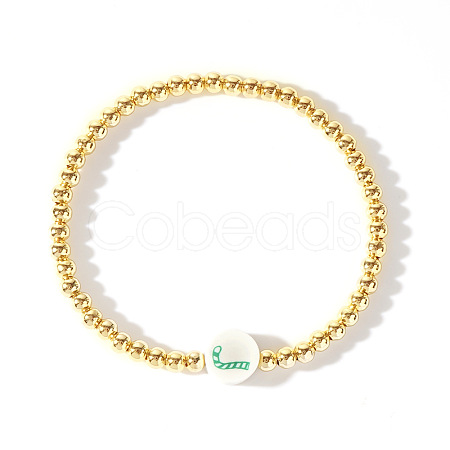 Christmas Brass Beaded Stretch Bracelets DP1194-1-1