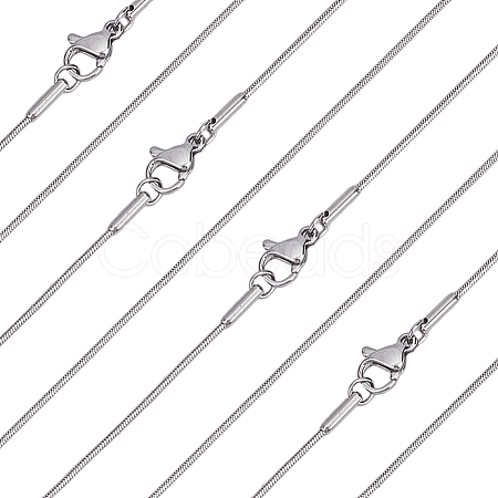 10Pcs 0.9MM 304 Stainless Steel Square Snake Chain Necklaces NJEW-BBC0001-50-1