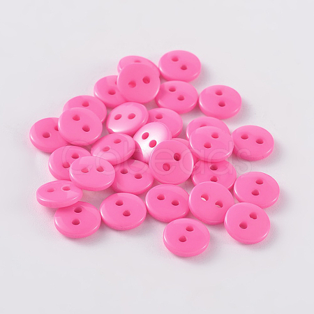 2-Hole Flat Round Resin Sewing Buttons for Costume Design BUTT-E119-36L-06-1