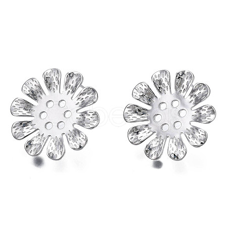 Brass Stud Earring Findings KK-N232-333P-1