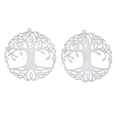 Non-Tarnish 201 Stainless Steel Filigree Pendants X-STAS-S118-030P-1