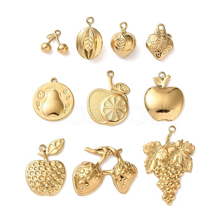 10Pcs 304 Stainless Steel Pendants STAS-P426-09G-1