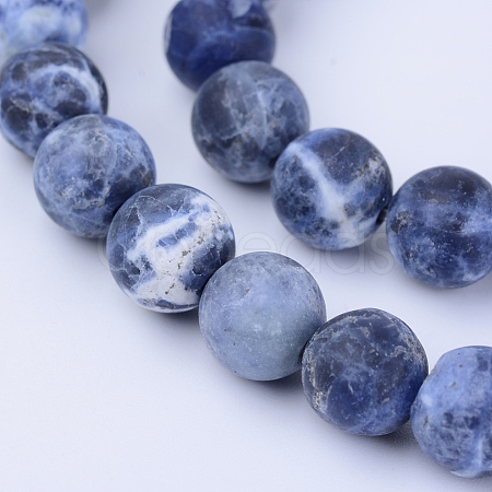 Natural Sodalite Beads Strands G-Q462-8mm-07-1