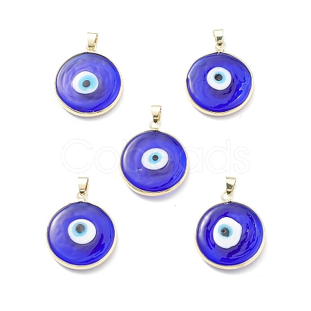 Handmade Evil Eye Lampwork Pendants LAMP-F031-03G-02-1