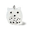 Translucent Resin Pendants, Owl Charms with Platinum Plated Iron Loops, White, 21x20x19.5mm, Hole: 2mm