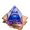 Constellation Orgonite Pyramid Resin Energy Generators, Reiki Natural Gemstone Chips Inside for Home Office Desk Decoration, Gemini, 50mm