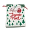 Christmas Theme Rectangle Cloth Bags with Jute Cord,  Drawstring Pouches, for Gift Wrapping, Christmas Tree, 19x16x0.6cm