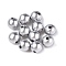 Matte Style Spray Painted Acrylic Beads, Round, Silver, 8x7.5mm, Hole: 1.8mm, about 1840pcs/500g