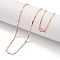 Triangle Brass Link Chain Necklaces for Women, Rose Gold, 17.72 inch(450mm)